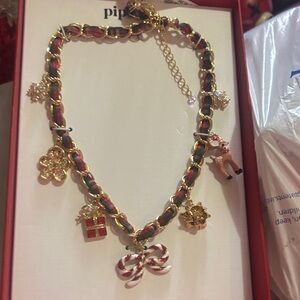 Necklace with Gold and Red Accents x-mas necklace